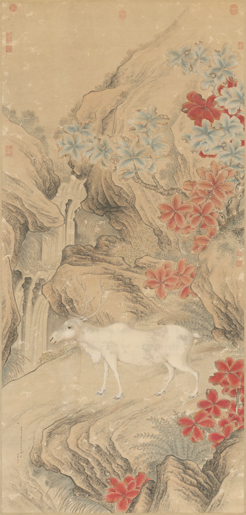贺清泰贲鹿图轴, , Louis Antoine de Poirot