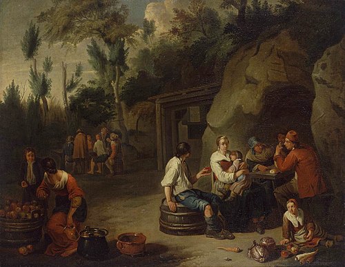 Peasant Family Sitting at the Table, 1700, Norbert van Bloemen