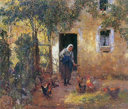 Le nourrisage des poules, , Évariste Carpentier