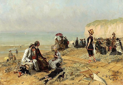 Le Tréport. L'heure du bain., 1882, Évariste Carpentier