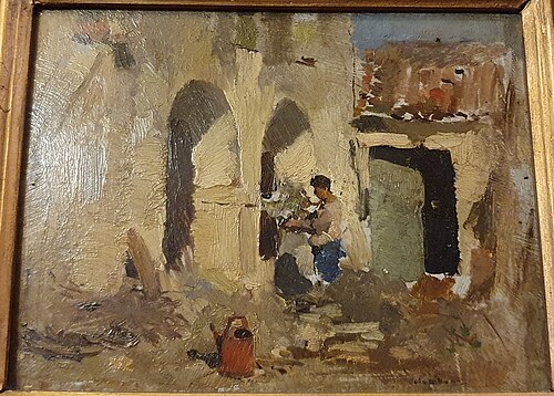No pátio, 1885, Columbano Bordalo Pinheiro
