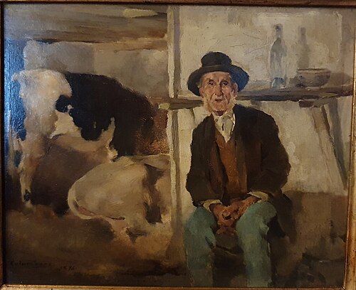 Aldeão junto a estábulo, 1896, Columbano Bordalo Pinheiro
