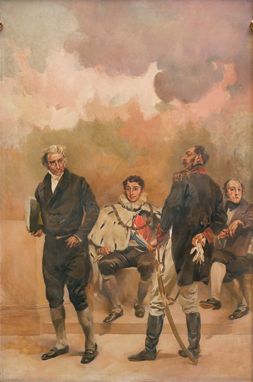 Mouzinho da Silveira, Duque de Palmela, Duque de Saldanha e José da Silva Carvalho, 1926, Columbano Bordalo Pinheiro