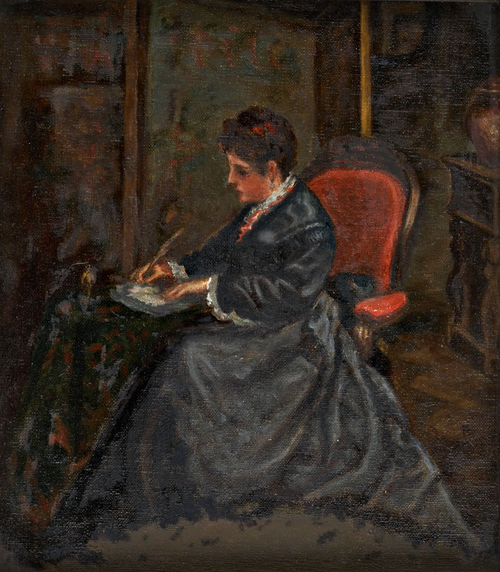 Condessa d'Edla sentada a escrever, 1875, Columbano Bordalo Pinheiro