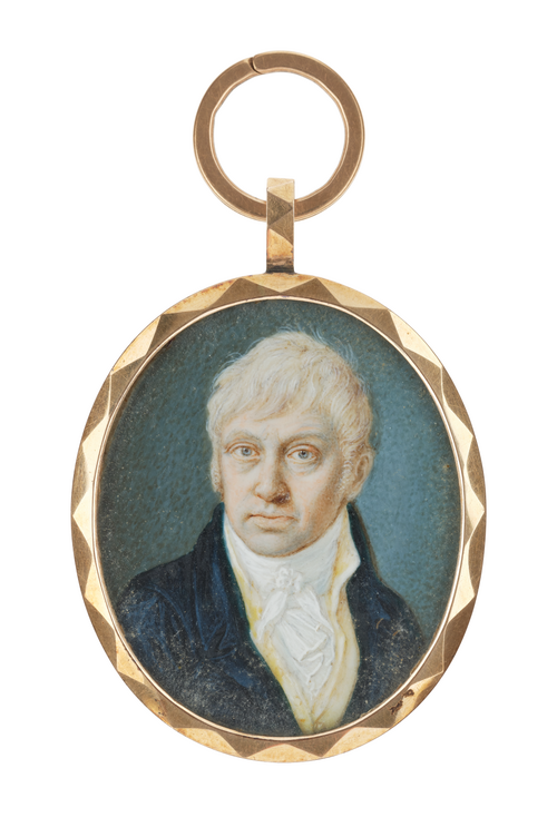 Autoportrait de Wendelin Moosbrugger, au verso portrait de son épouse Anna Maria, 1800, Wendelin Moosbrugger