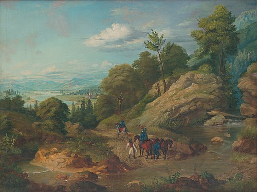 Husári na obchôdzke, 1852, Ferenc Klimkovics