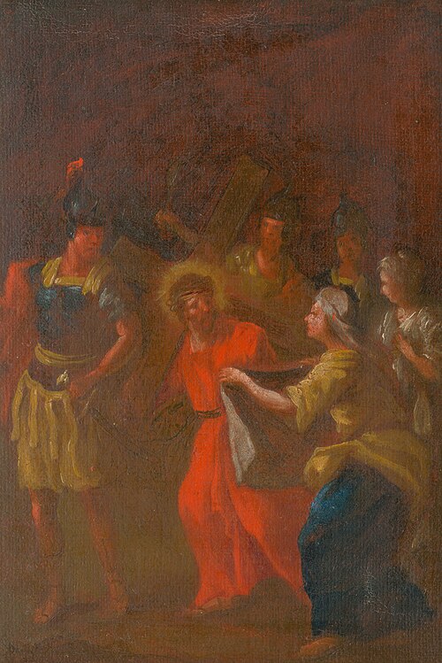 Veronika podáva Ježišovi šatku. Štúdia ku Kríž.ceste VI., 1770, István Schaller