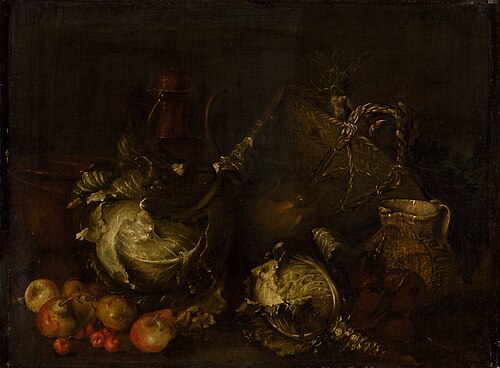 Zátišie so zeleninou a ovocím, 1640, Giovanni Battista Ruoppolo