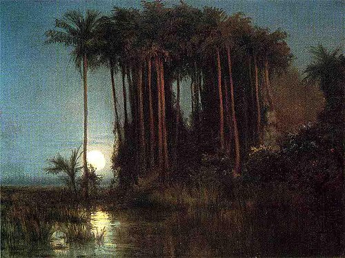 Clair de lune sur un marécage en Équateur, 1858, Louis Rémy Mignot