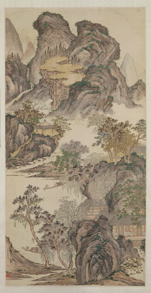 黄钺山溪放棹图轴, , Yue Huang