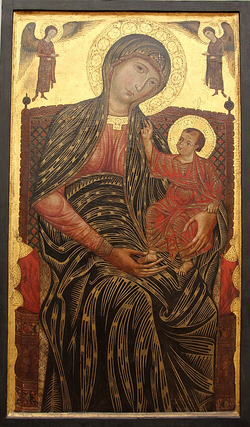 Madonna enthroned with two angels, 1280, Master of the Magdalen