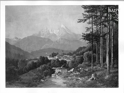 Berchtesgaden mit Watzmann, 1871, Josef Theurich