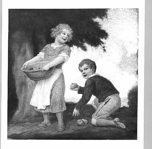 playing children, 1919, Ludwig von Zumbusch
