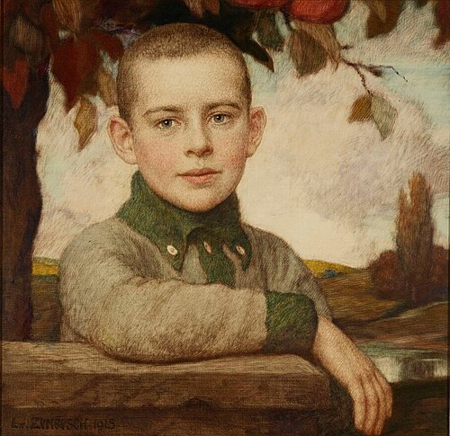Portrait of a boy, 1915, Ludwig von Zumbusch