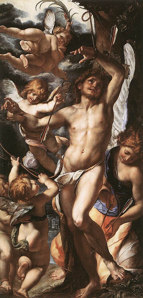 Saint Sébastien secouru par les anges, 1610, Giulio Cesare Procaccini