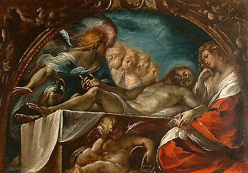 Dead Christ with Angels, 1617, Giulio Cesare Procaccini