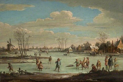 Skaters on a Frozen River, , Pieter Bout