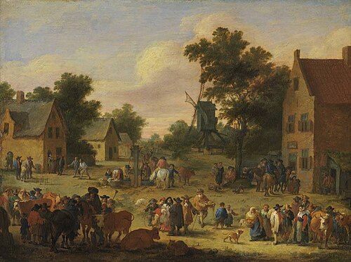 Viehmarkt im Dorfe, 1688, Pieter Bout