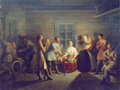 Kohtaus Hirvenhiihtäjistä, 1840, Berndt Godenhjelm