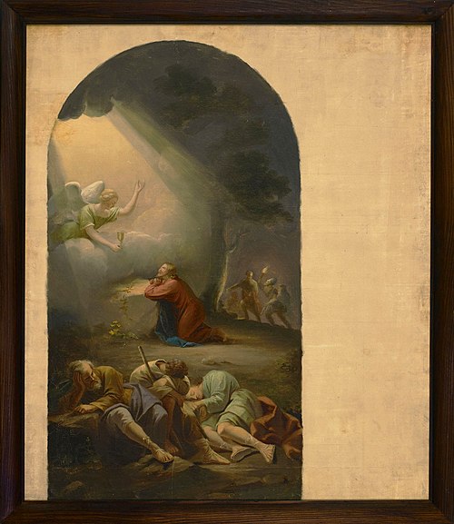 Bön i Getsemane, skiss för altartavlan i Kymi kyrka, 1852, Berndt Godenhjelm