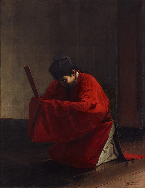 Wake no Kiyomaro Imparting Doctrines to the Emperor, 1890, Sakuma Bungo