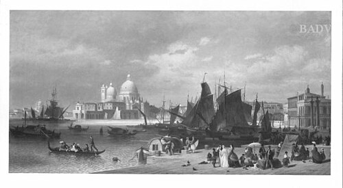 View of Venice with S. Mar. d. Salute, 1841, Conrad Hoff