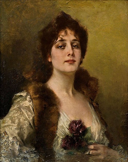 Lady with Roses, 1901, Conrad Kiesel