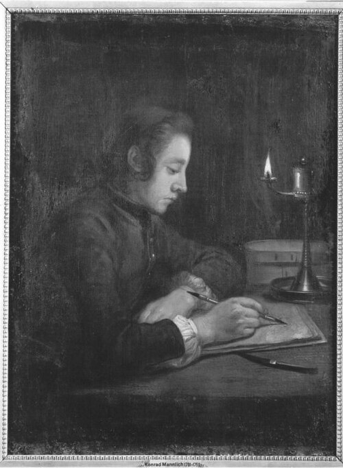 Boy drawing, , Conrad Mannlich