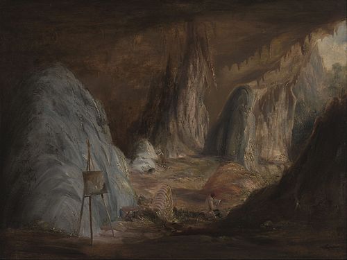Stalagmites, Burragalong Cavern, 1843, Conrad Martens