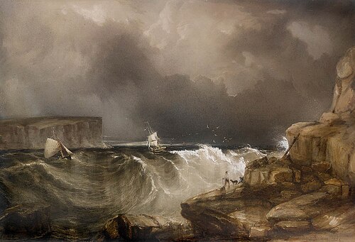 Sydney Heads, New South Wales, 1854 watercolor painting, 1854, Conrad Martens
