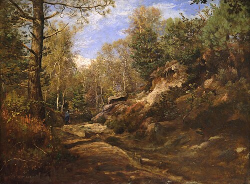 Pins et bouleaux, forêt de Fontainebleau, 1855, Constant Dutilleux