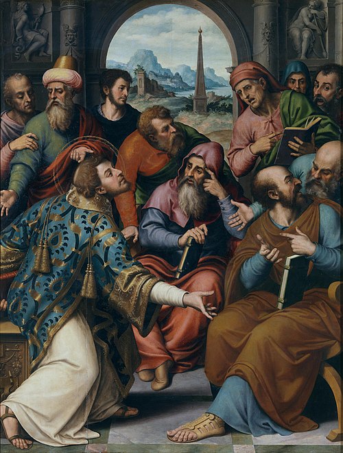 Saint Stephen in the Synagogue, 1555, Juan de Juanes