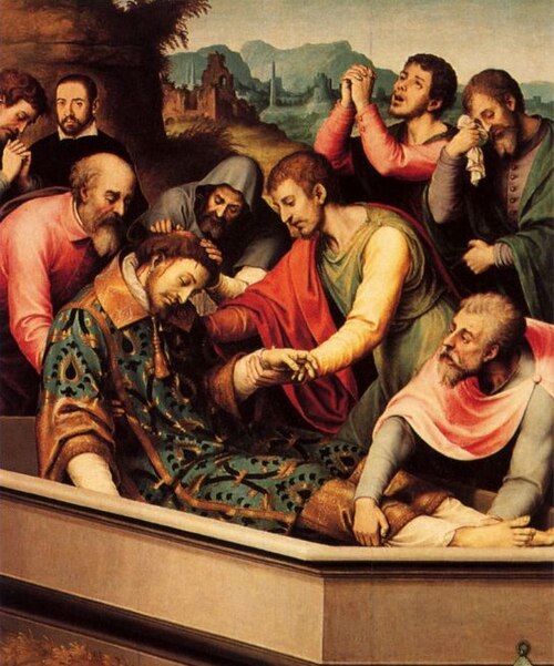 The Burial of Saint Stephen, 1550, Juan de Juanes