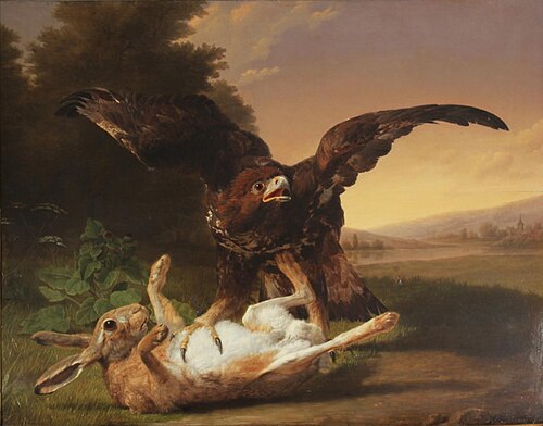 Eagle catching a hare, 1811, Jean-Baptiste Berré