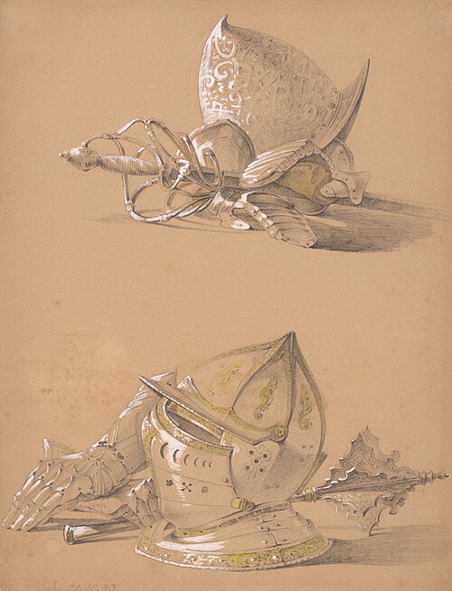 Dve štúdie častí brnenia, 1843, Károly Lajos Libay