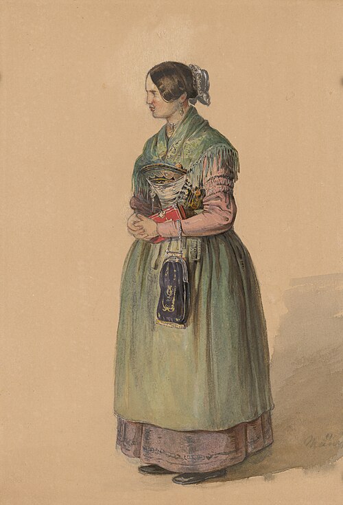 Stojaca mladá žena, 1841, Károly Lajos Libay