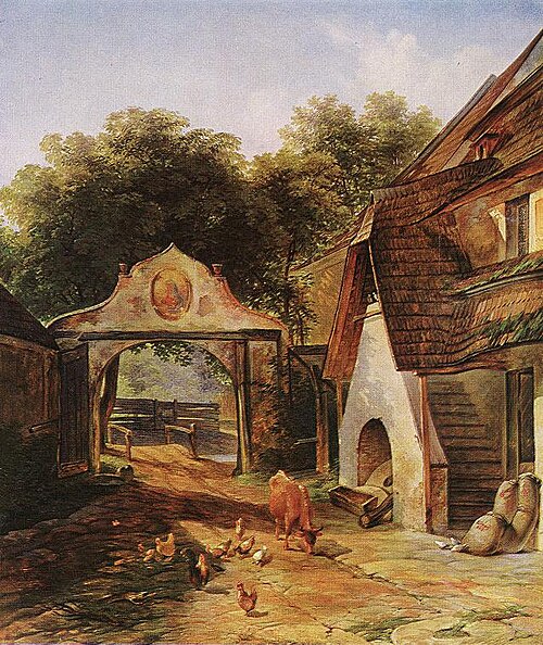 Peasant Yard, 1843, Károly Lajos Libay