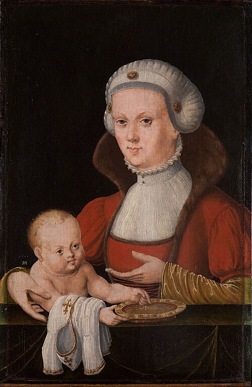 Portret van een vrouw met kind, 1567, Monogrammist AC (Zuidelijke Nederlanden 16de eeuw; Portretten)