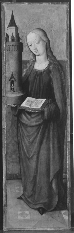 Heilige Barbara, 1480, Meester van de schrijndeuren van Aken