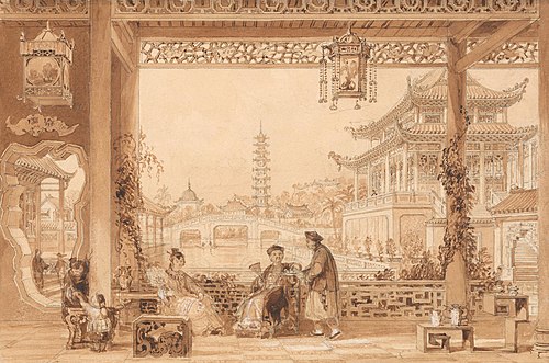 The Terrace of a Mandarin's House in Peking, , Thomas Allom