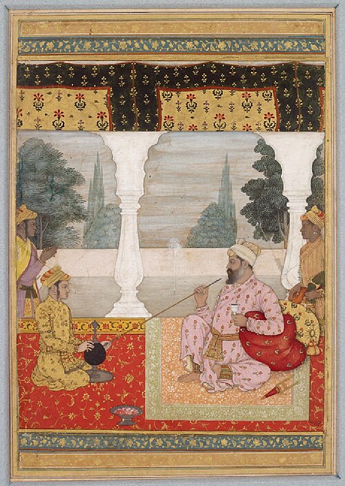 Nobleman smoking on a terrace, 1670, Ali Riza (The Bodleian Painter)