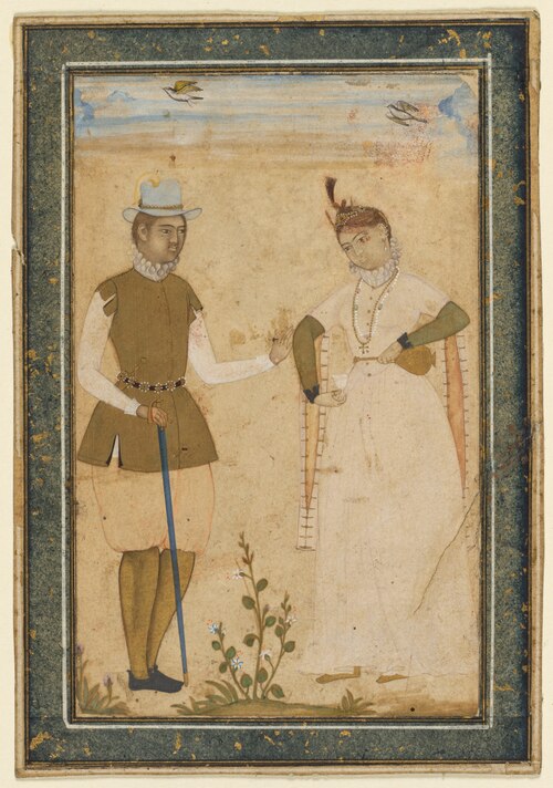 A European Couple, 1618, Ali Riza (The Bodleian Painter)