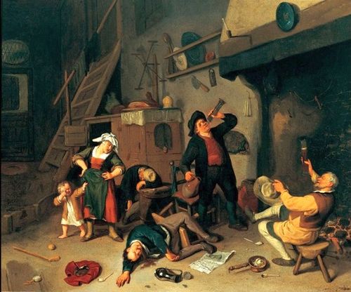 Drinking party, 1702, Cornelis Dusart
