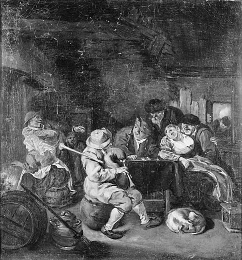 Bagpiper at an Inn, 1689, Cornelis Dusart