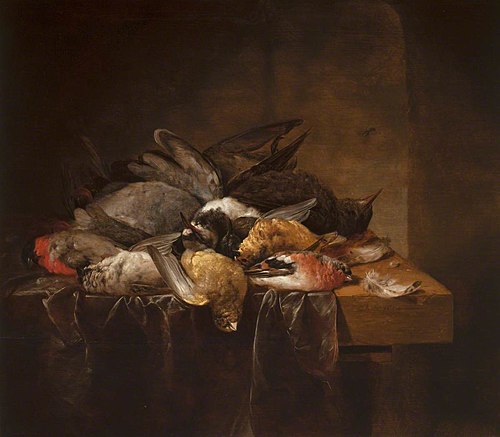 Dead Song Birds on a Table, 1650, Cornelis Lelienbergh
