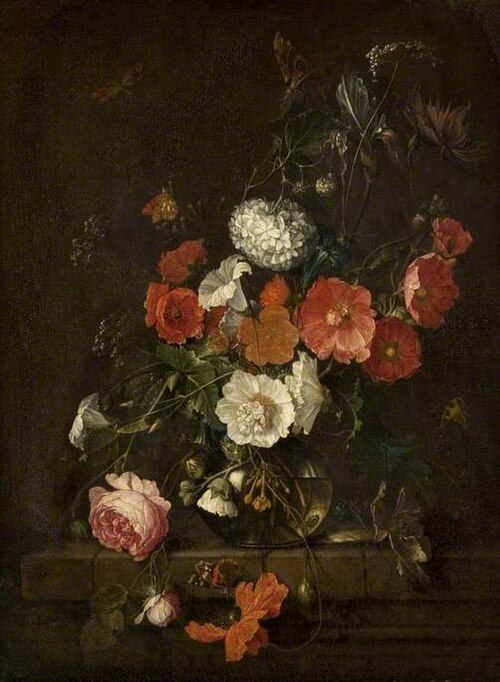 Still Life: Flowers in a Glass Vase, , Cornelis de Heem