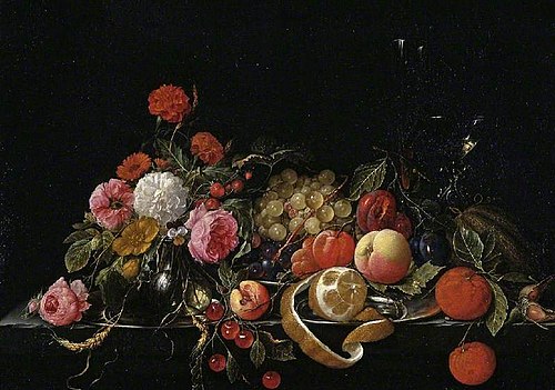 Flowers and still-life, , Cornelis de Heem