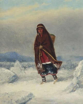 Indian Woman in a Winter Landscape, , Cornelius Krieghoff