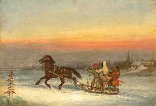 Le chemin sur la rivière, 1855, Cornelius Krieghoff