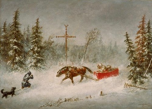 Le blizzard, 1857, Cornelius Krieghoff